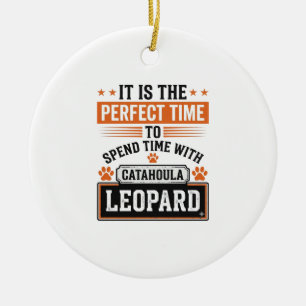 Catahoula Leopard Dog Vintage Time Shirt Design_1 Ceramic Tree Decoration