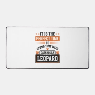 Catahoula Leopard Dog Vintage Time Shirt Design_1 Desk Mat