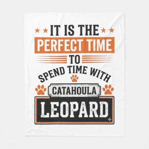 Catahoula Leopard Dog Vintage Time Shirt Design_1 Fleece Blanket