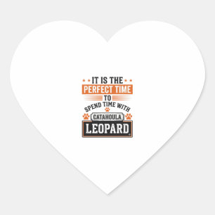 Catahoula Leopard Dog Vintage Time Shirt Design_1 Heart Sticker