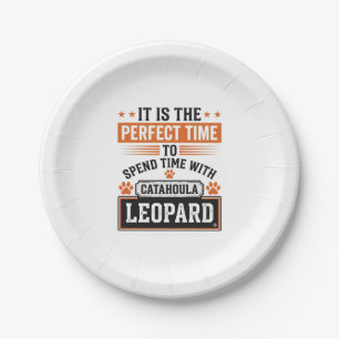 Catahoula Leopard Dog Vintage Time Shirt Design_1 Paper Plate