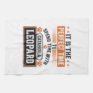 Catahoula Leopard Dog Vintage Time Shirt Design_1 Tea Towel