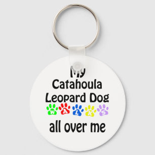 Catahoula Leopard Dog Walks Design Key Ring