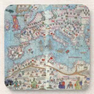 Catalan Atlas: Detail of North Africa and Europe, Coaster