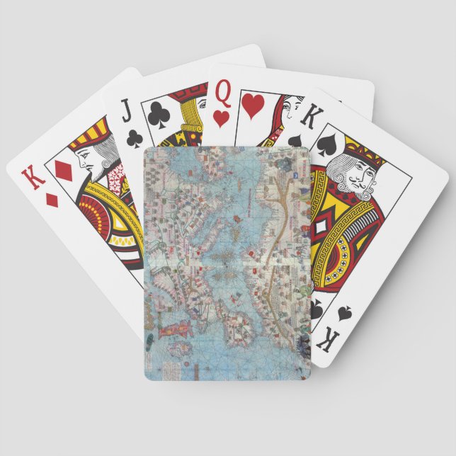 Catalan Atlas: Detail of North Africa and Europe, Playing Cards (Back)