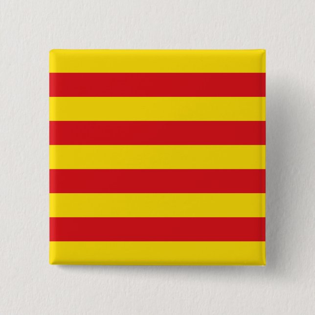 Catalan Flag 15 Cm Square Badge (Front)