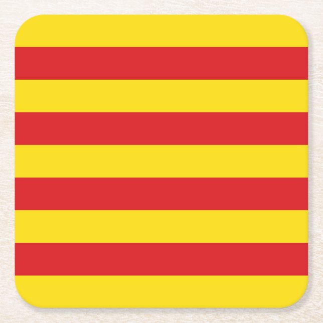 Catalan Flag (Catalonia)  Square Paper Coaster (Front)