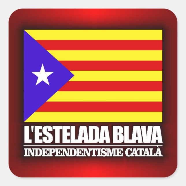 Catalan Independence Square Sticker (Front)