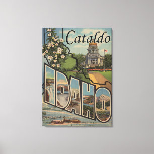 Cataldo, Idaho - Large Letter Scenes Canvas Print