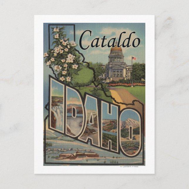 Cataldo, Idaho - Large Letter Scenes Postcard (Front)