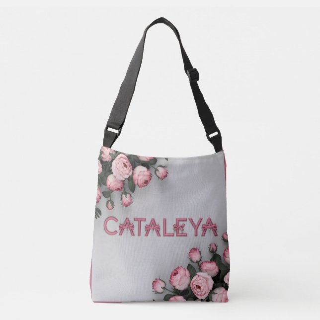 CATALEYA Embroidered Rose Tote Bag (Front)