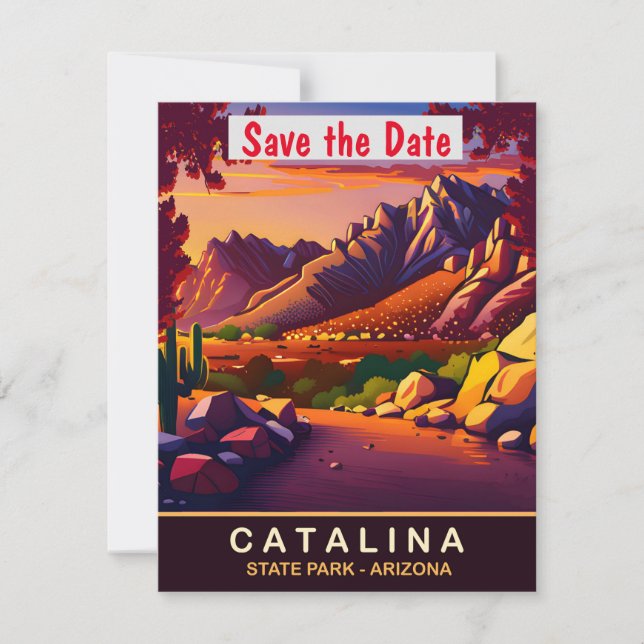 Catalina, Arizona, Travel Postcard,  Save The Date (Front)