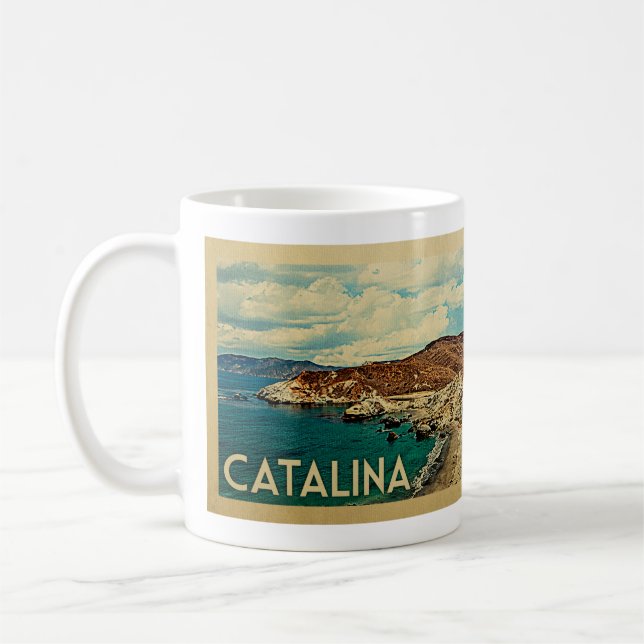 Catalina California Vintage Travel Coffee Mug (Left)