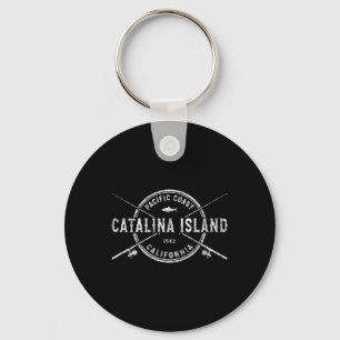 Catalina Island Ca Vintage Crossed Fishing Rods Key Ring