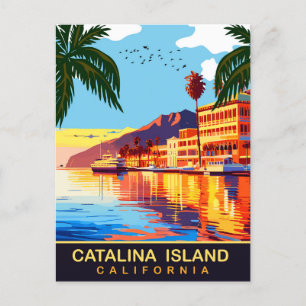 Catalina Island, CA, Water Reflections, Travel Postcard