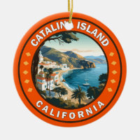 Catalina Island California Travel Art Badge