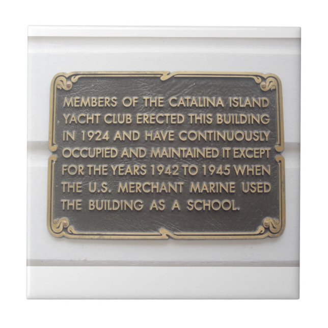 CATALINA ISLAND CERAMIC TILE YACH CLUB 1924 (Front)