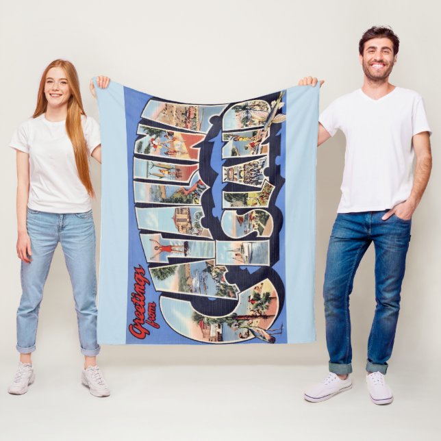 Catalina Island Greeting  Fleece Blanket (In Situ)