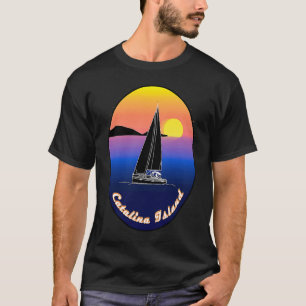 Catalina Island Sailing Printed On Front T-Shirt