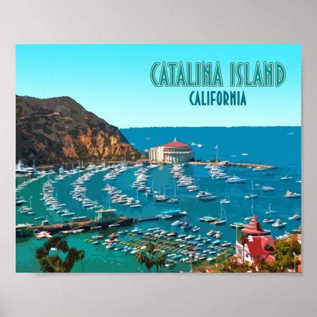 Catalina Island Santa Catalina California Vintage Poster (Front)