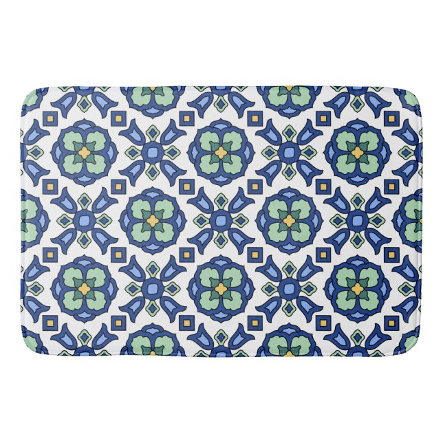 Catalina Island Tile Design Bath Mat (Front)