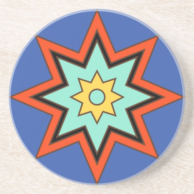 Catalina Island Tile Design Sandstone Coaster (Front)