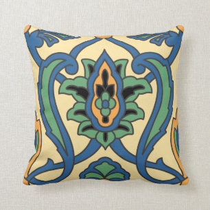 Catalina Island Tile Vintage 1920s Design Cushion