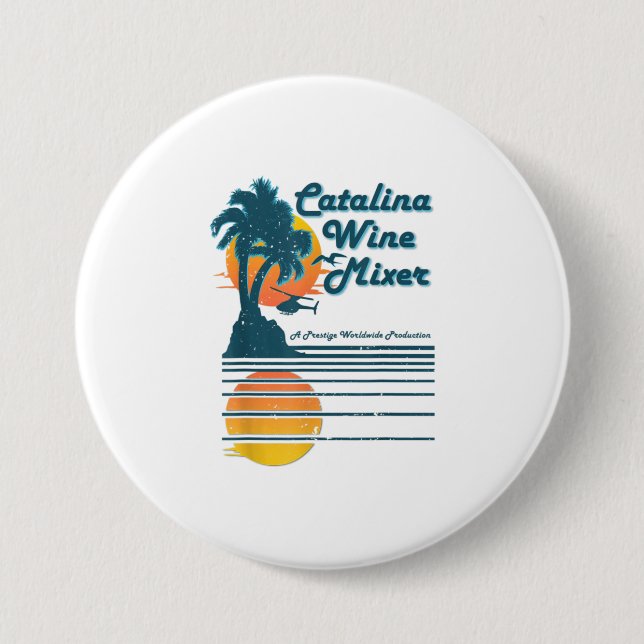 Catalina island wine and palm mixer TShirt 7.5 Cm Round Badge (Front)