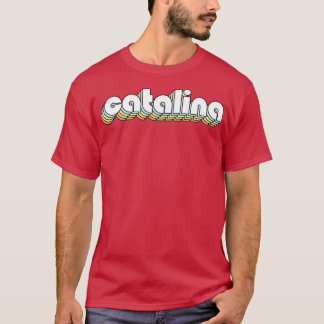 Catalina Retro Rainbow Typography Faded Style T-Shirt