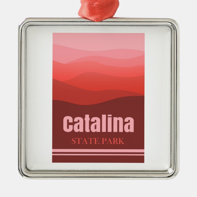 Catalina State Park Arizona Red Hills Metal Tree Decoration (Front)