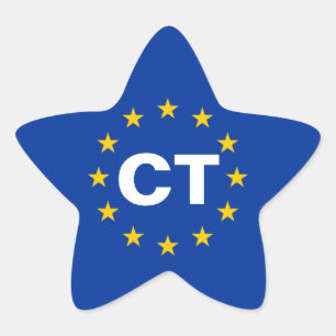 Catalonia "CT" European Union Flag Star Sticker