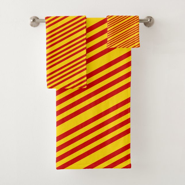 Catalonia Flag & Catalan - La Senyera /bathroom Bath Towel Set (Insitu)
