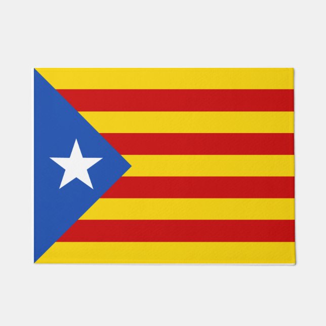 Catalonia Flag & Catalan - La Senyera Estelada Doormat (Front)