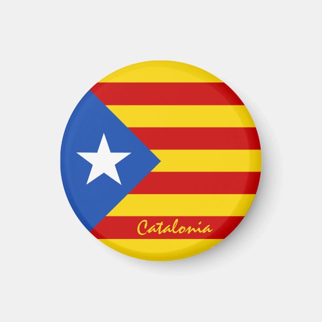 Catalonia Flag & Catalan - La Senyera Estelada Magnet (Front)