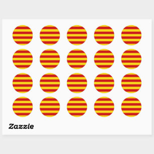 Catalonia Flag & Catalan - La Senyera fashion Classic Round Sticker