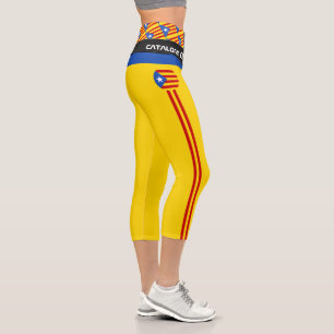 Catalonia Flag & Catalan - La Senyera fashion /Est Capri Leggings