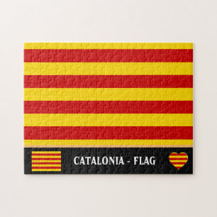 Catalonia Flag & Catalan - La Senyera fashion Jigsaw Puzzle
