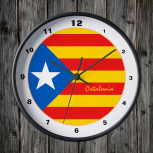 Catalonia Flag & La Senyera Estelada /design clock