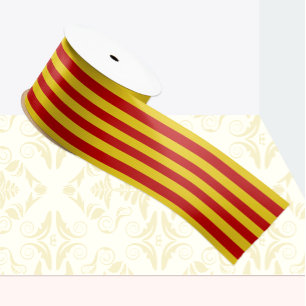 Catalonia Flag ribbon, Catalan fashion /La Senyera Grosgrain Ribbon