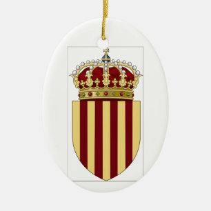Catalonia (Spain) Coat of Arms Ceramic Tree Decoration
