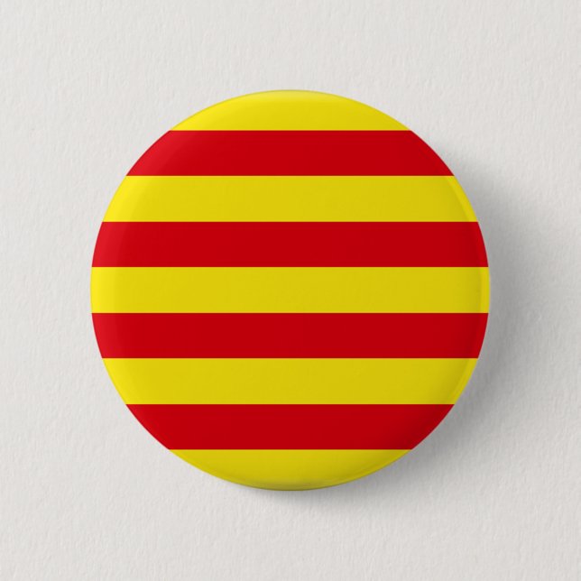Catalonia (Spain)  Flag 6 Cm Round Badge (Front)