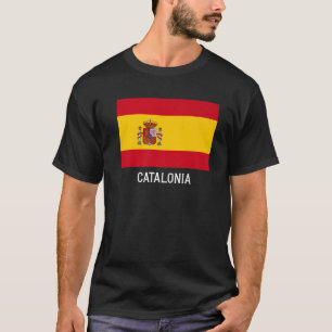Catalonia Spain Flag Emblem Escudo Bandera Crest T-Shirt