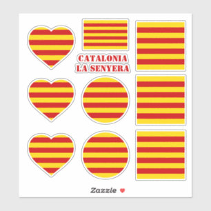 Catalonia stickers & La Senyera Flag Heart /sports