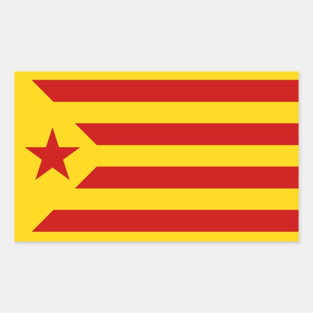 Catalonian Socialist Estelada Flag Sticker (Front)