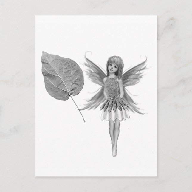 Catalpa Tree Fairy with Leaf Postcard (Front)