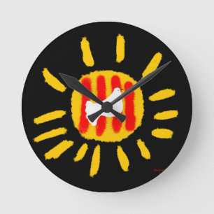 Catalunya Sun ,Patriotic Symbol, Catalonia Round Clock