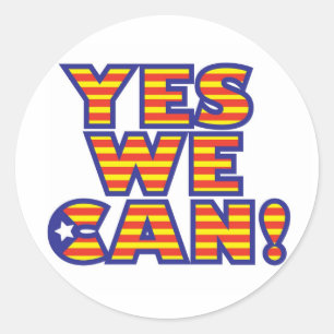 Catalunya, yes-we-can classic round sticker