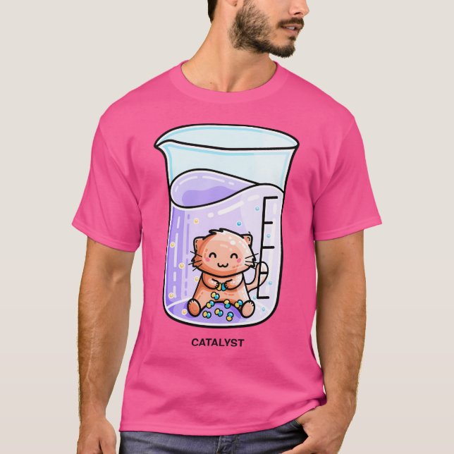 Catalyst Cute Chemistry Cat Pun T-Shirt (Front)