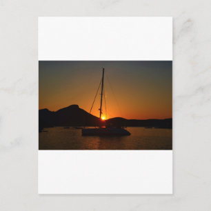 Catamaran at sunset Ibiza.JPG Postcard