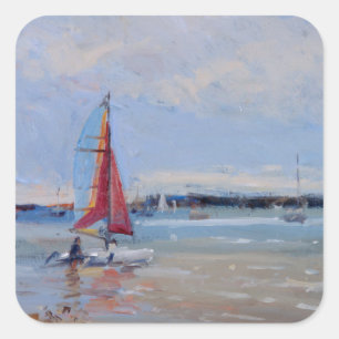 Catamaran Brittany Square Sticker
